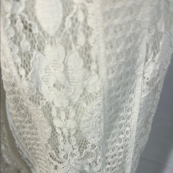 Yolly Italy White Lace Crochet Jumpsuit OS Wide Leg V-Neck - Picture 14 of 14
